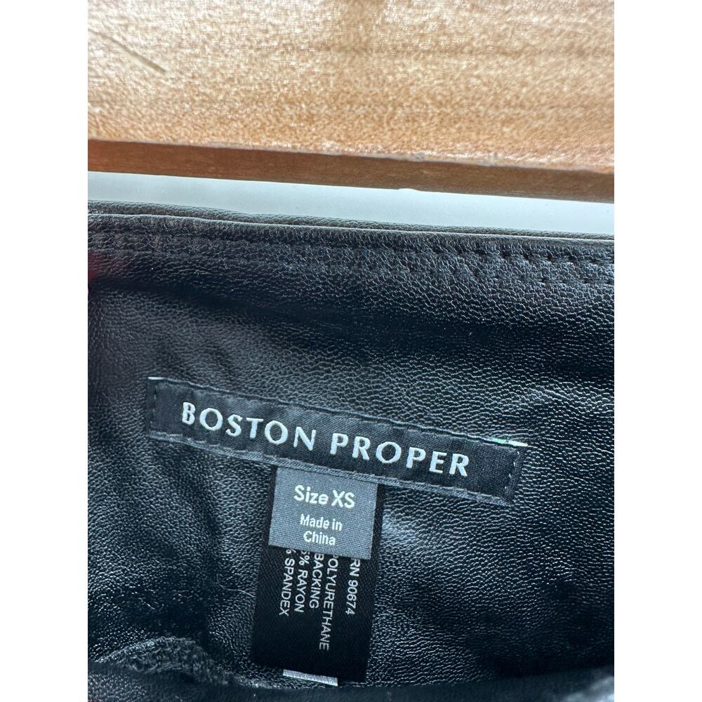 Boston Proper Womens Black Aspen Faux Leather Pull On Legging Sz XS Edgy Grunge - Picture 6 of 7